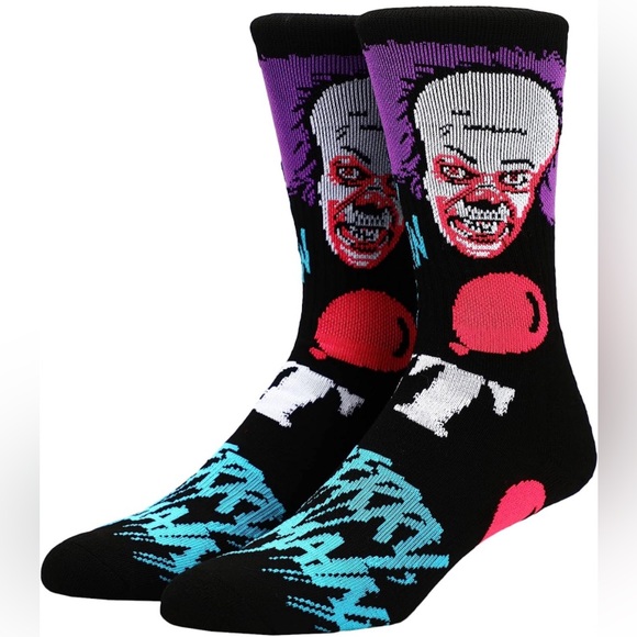 New Bioworld It Classic 1990 Pennywise Men's Athletic Crew Socks size 8-12 - Picture 1 of 4